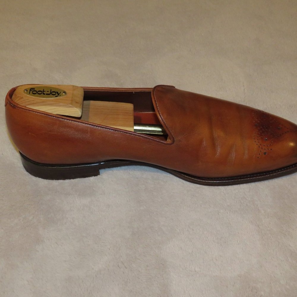 Edward Green Bamford Edwardian Antique Brown Leather Wholecut Loafers 11.5 - Picture 5 of 12